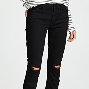 MOTHER The Looker Frayed Ankle Jeans size 25 black